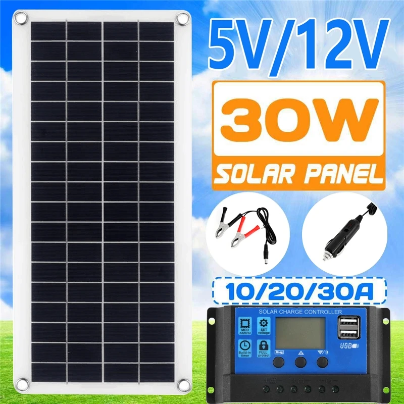 Solar Panel Kit 30W 12V Dual U - Solar Panel Monocrystalline review and price